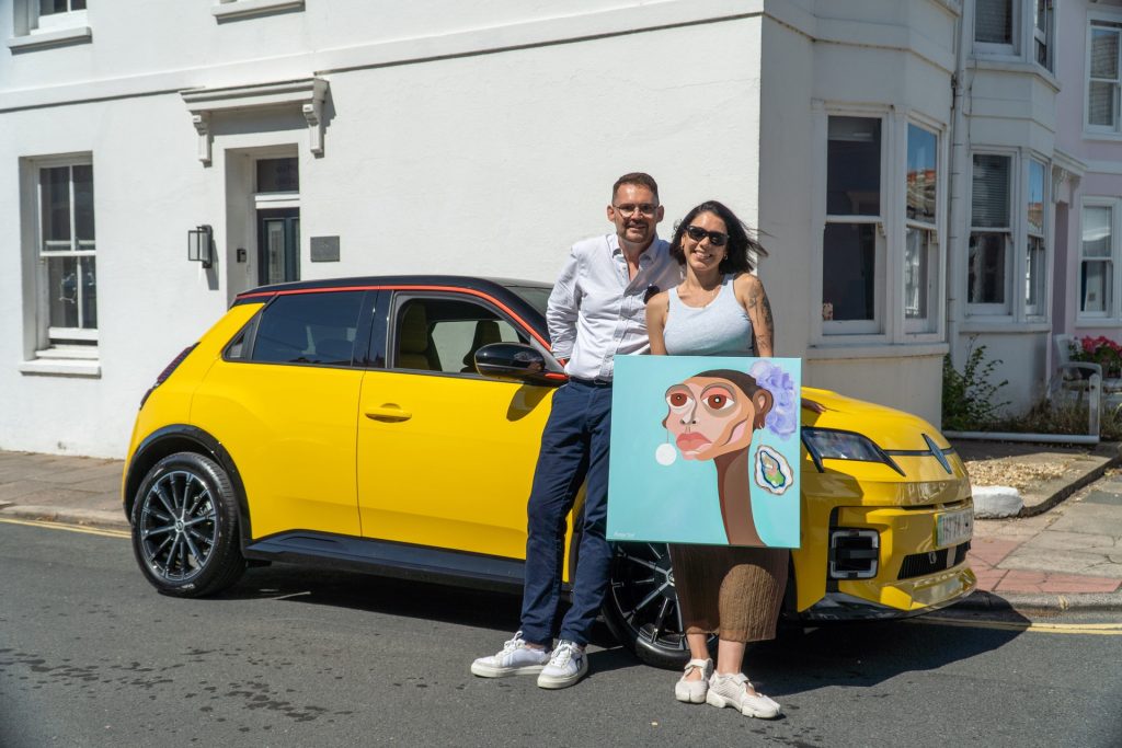 Ben Freakley and Rocio Artist with the Renault 5